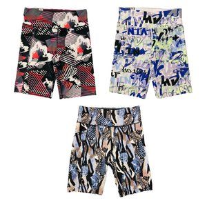 Set of 3 Calvin Klein Womens High Rise Fashion Print Bike Shorts